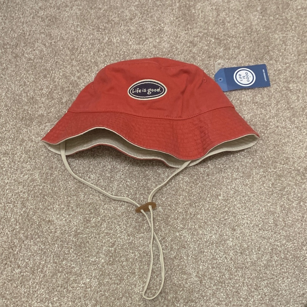 Life Is Good Red Bucket Hat